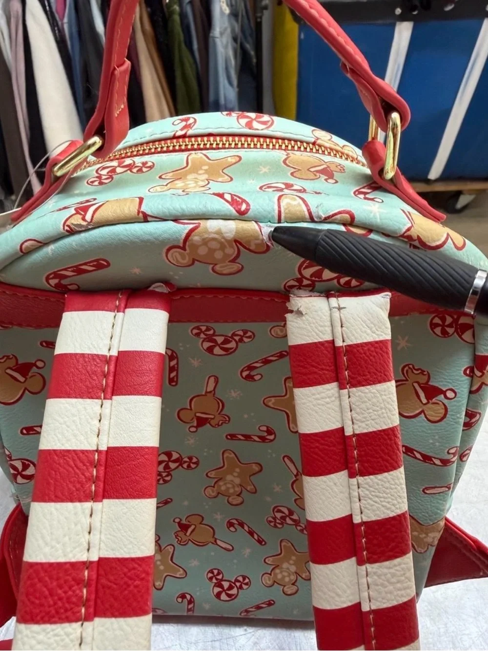 Loungefly Kids Mint & Red Peppermint Mickey Mini Backpack